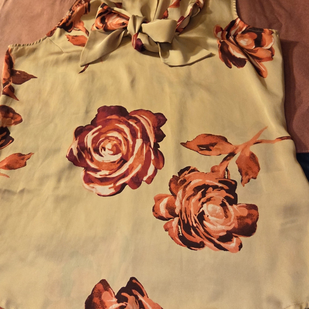 Eva Mendes for New York & Company Pink Tie Front Blouse